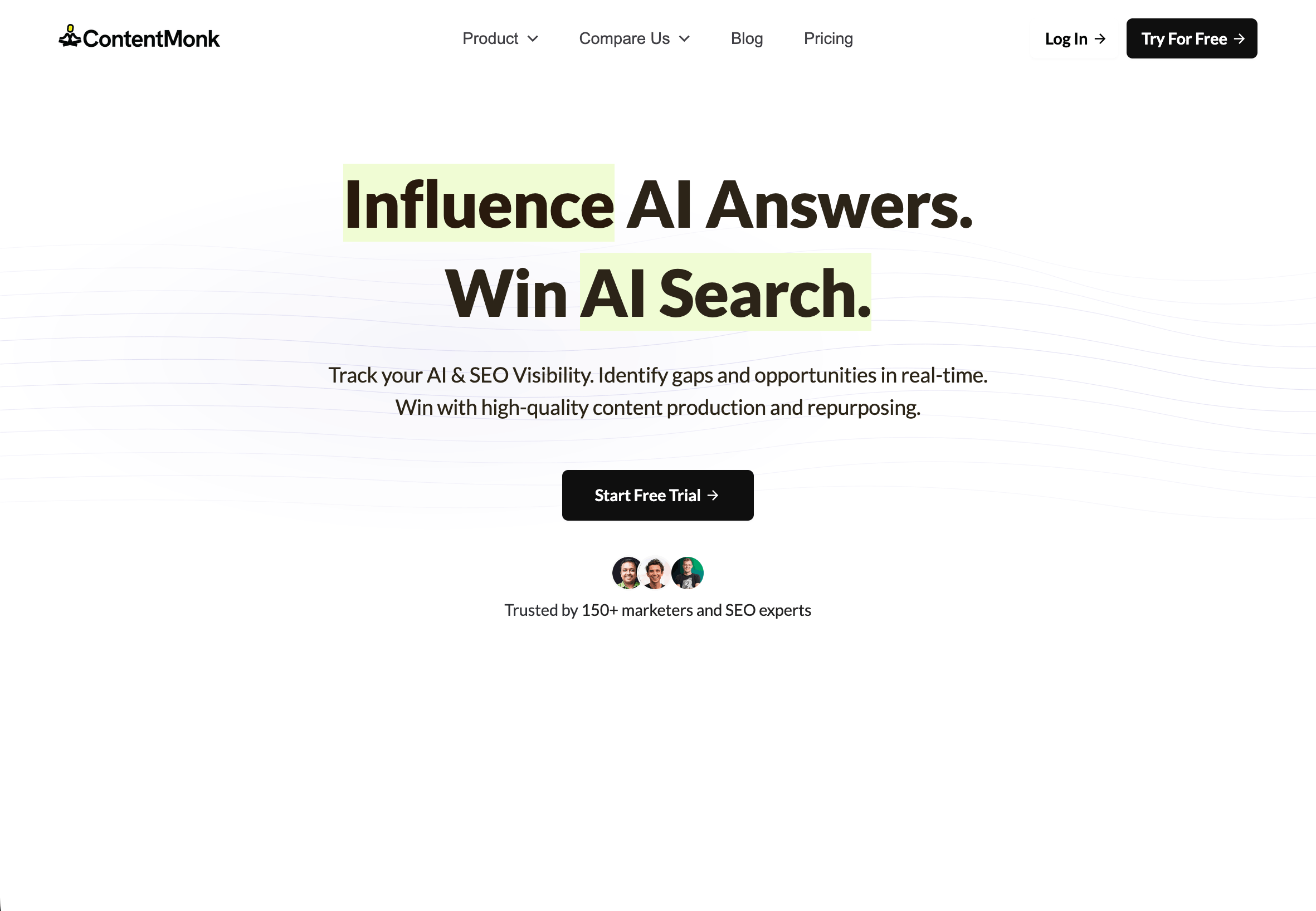 The ContentMonk landing page