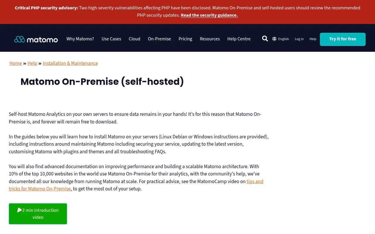 Matomo On-Premise