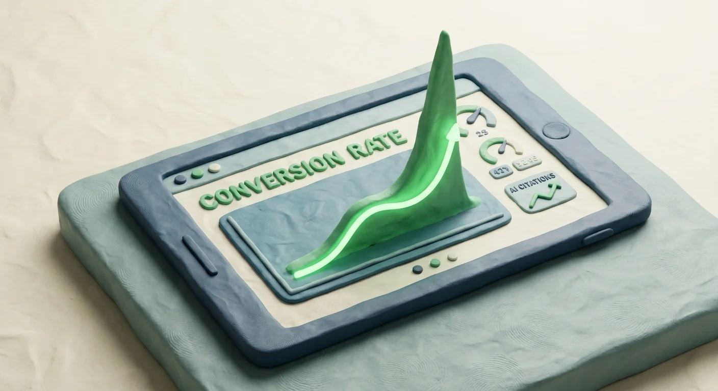 A close-up of a digital dashboard emphasizing a massive spike in a metric labeled 'Conversion Rate', glowing in bright green.